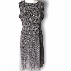 The Vanity Room flowy black and white midi dress